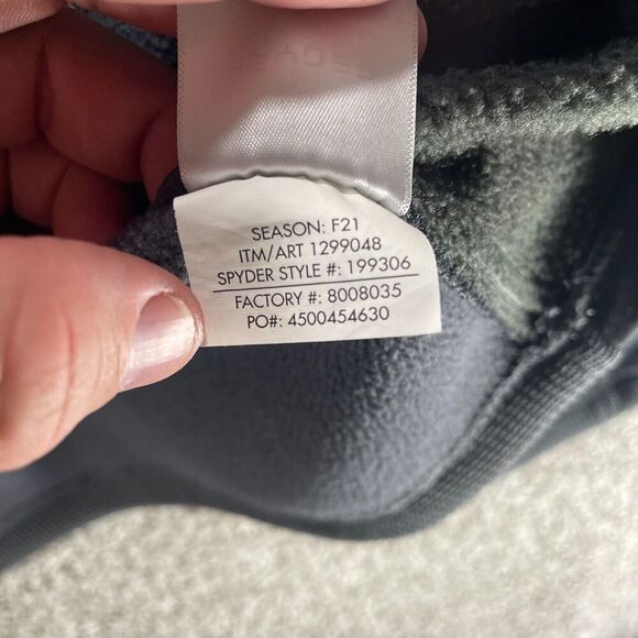 Spyder Sweater Mens 2XL XXL Gray Quarter Zip Waffle Knit Pullover Mock Neck Logo - Picture 8 of 11